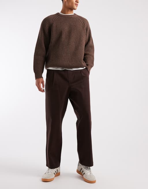 ASOS DESIGN - Pantalon habillé à enfiler coupe décontractée - Marron, 2 de 5