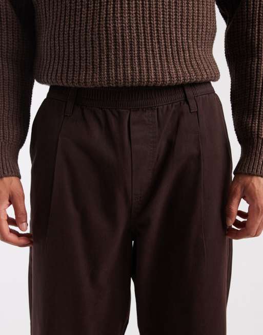 ASOS DESIGN - Pantalon habillé à enfiler coupe décontractée - Marron, 4 de 5