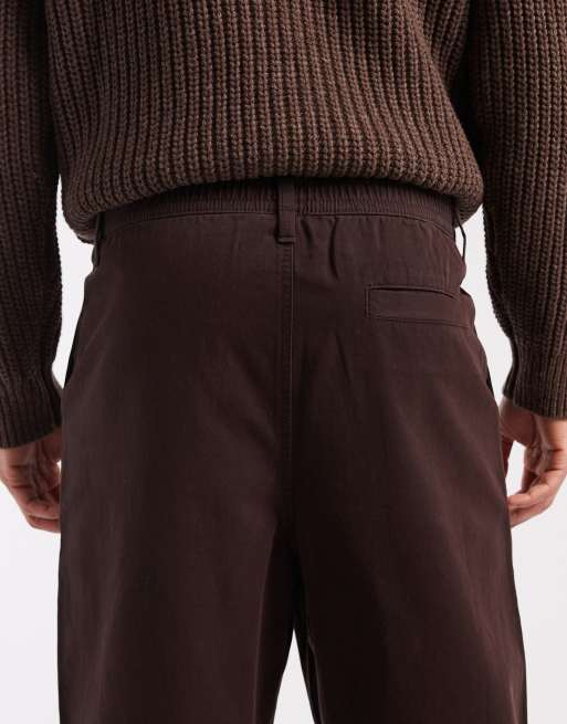 ASOS DESIGN - Pantalon habillé à enfiler coupe décontractée - Marron, 5 de 5