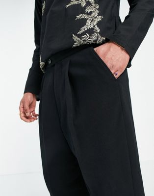 Pantalons et chinos Pantalon habillé ajusté à entrejambe bas - Noir