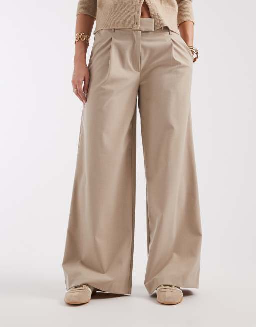 ASOS DESIGN - Pantalon habillé ample à taille basse - Taupe, 2 de 5