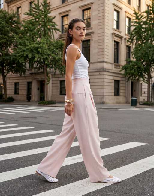 ASOS DESIGN - Pantalon habillé ample avec taille cintrée - Rose, 11 de 12