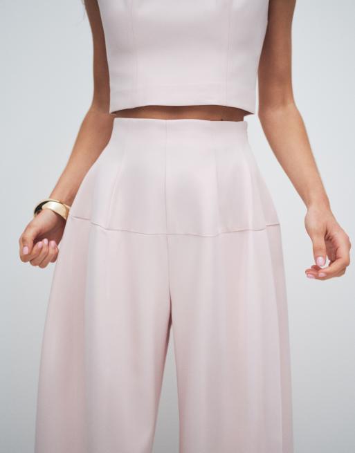 ASOS DESIGN - Pantalon habillé ample avec taille cintrée - Rose, 3 de 12