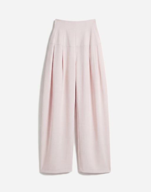 ASOS DESIGN - Pantalon habillé ample avec taille cintrée - Rose, 6 de 12