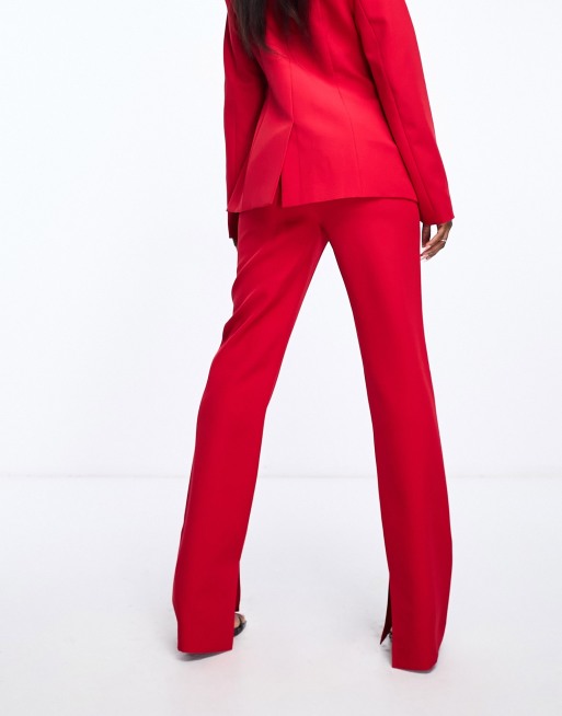 Pantalon a best sale fente rouge