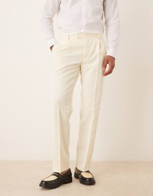 Pantalon habill coupe droite - babeurre - Asos Design - Modalova