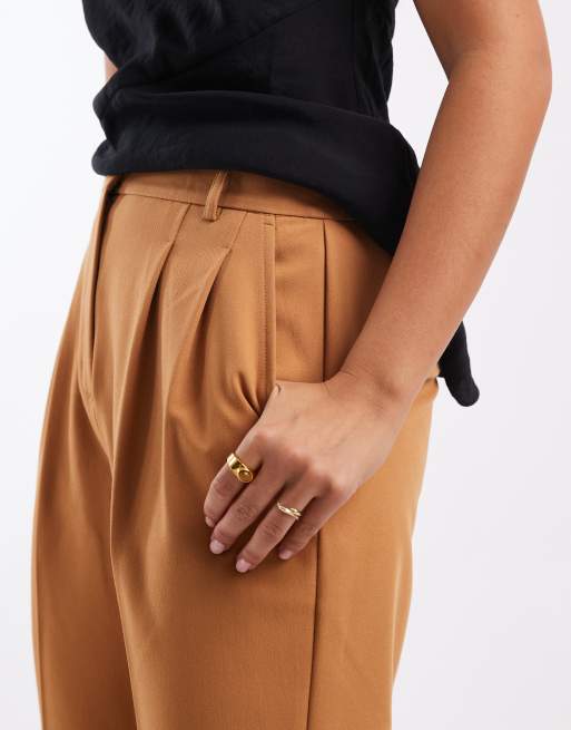 ASOS DESIGN - Pantalon habillé coupe évasée décontractée - Caramel foncé, 5 de 5