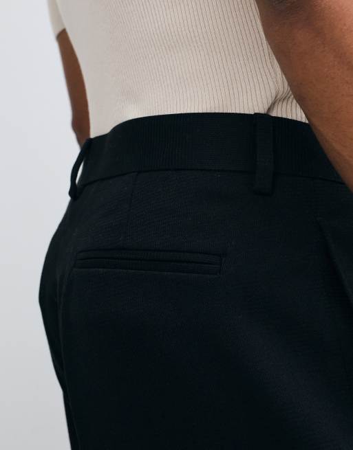 ASOS DESIGN - Pantalon habillé coupe fuselée oversize à pinces en tissu microtexturé - Noir, 5 de 5