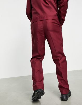Homme Pantalon habillé d’ensemble large - Bordeaux