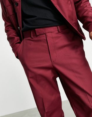 Homme Pantalon habillé d’ensemble large - Bordeaux