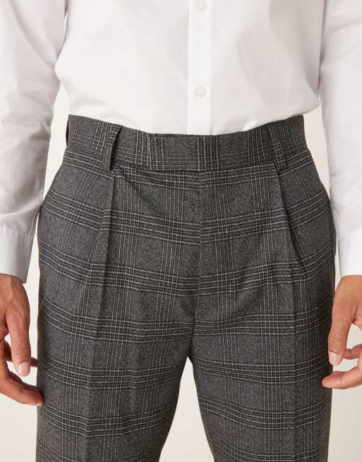 ASOS DESIGN - Pantalon habillé fuselé à carreaux avec pli devant - Noir, 4 de 5