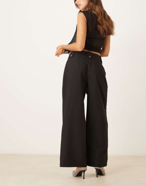 ASOS DESIGN - Pantalon habillé longueur chevilles avec taille à languette - Noir, 5 de 5