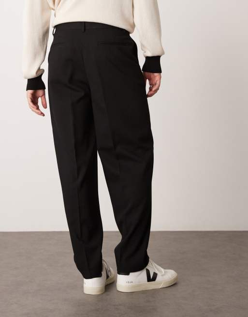ASOS DESIGN - Pantalon habillé oversize fuselé et texturé - Noir, 2 de 5