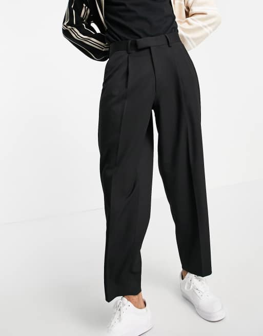 ASOS DESIGN Pantalon habill oversize fusel Noir ASOS