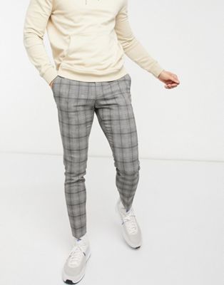 Pantalons et chinos DESIGN - Pantalon habillé super ajusté à carreaux