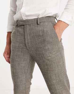Pantalons skinny Pantalon habillé ultra ajusté effet hachuré - Taupe