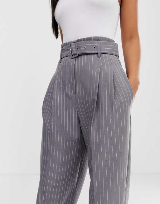 Pantalon rayé 2025 avec ceinture