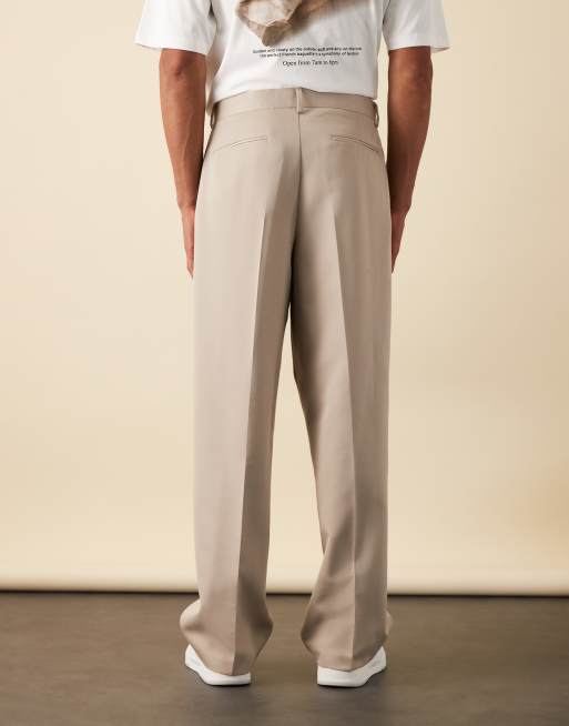 ASOS DESIGN - Pantalon large ajusté à pinces - Taupe, 3 de 6