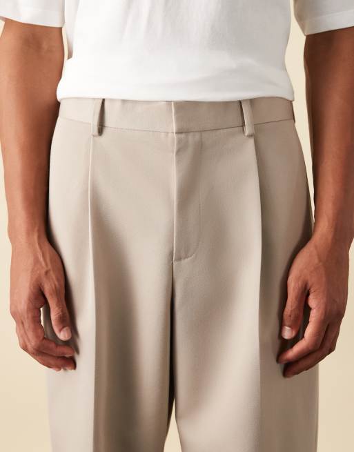 ASOS DESIGN - Pantalon large ajusté à pinces - Taupe, 4 de 6