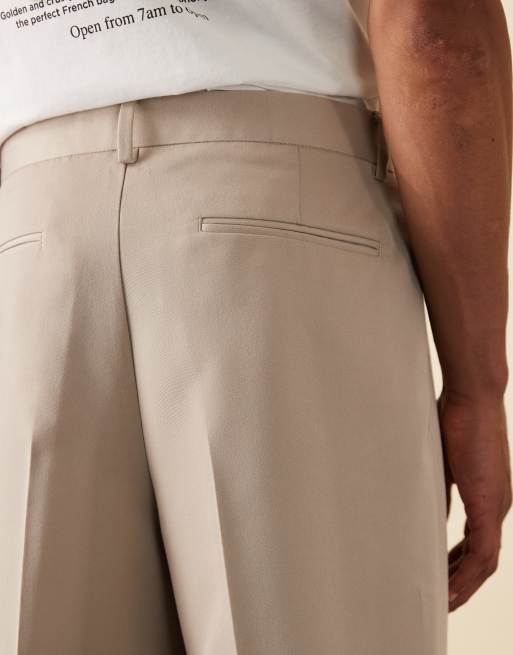 ASOS DESIGN - Pantalon large ajusté à pinces - Taupe, 5 de 6