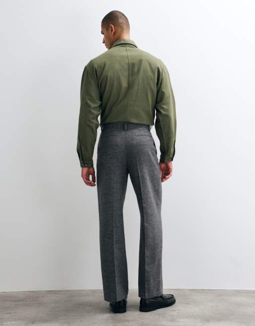 ASOS DESIGN pantalon large ajusté en laine à texture charbon, 4 de 5