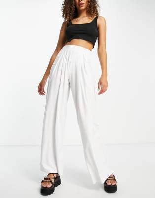 ASOS DESIGN - Pantalon large basique en jersey - Blanc | ASOS