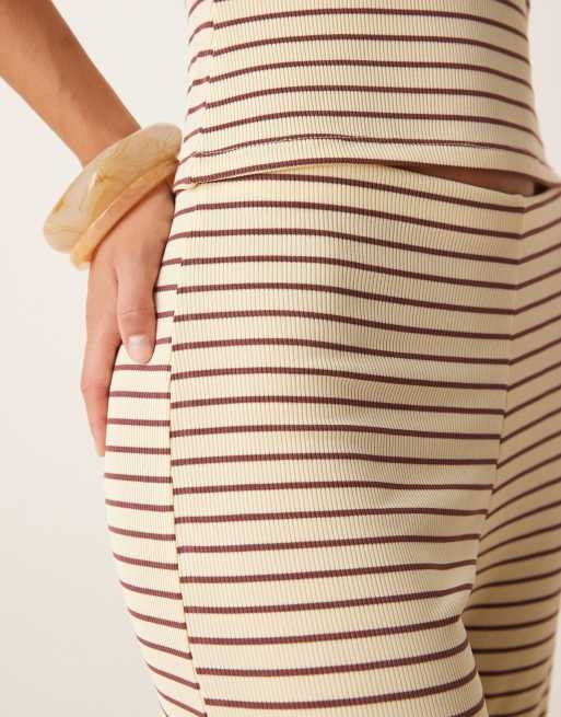 ASOS DESIGN - Pantalon large d'ensemble à rayures - Jaune et marron, 2 de 5