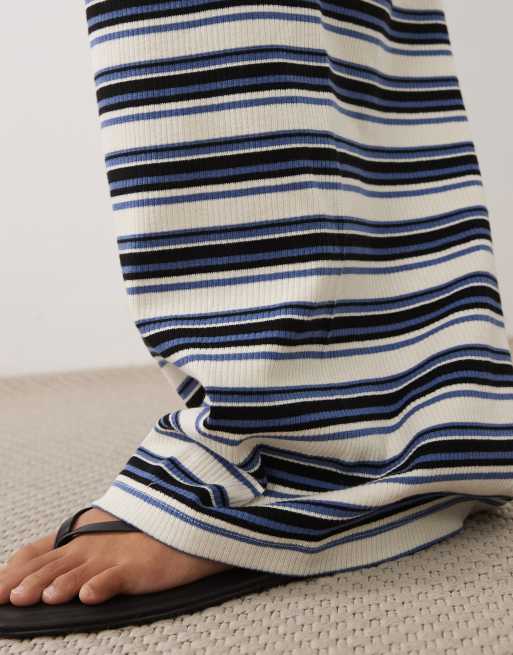 ASOS DESIGN - Pantalon large d'ensemble côtelé à rayures - Bleu, 5 de 5