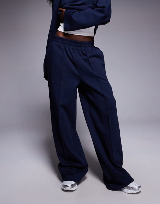 ASOS DESIGN - Pantalon large d'ensemble en maille interlock - Bleu marine, 4 de 5
