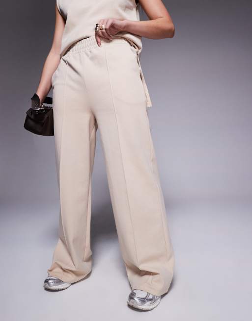 ASOS DESIGN - Pantalon large d'ensemble en maille interlock - Neutre, 3 de 5