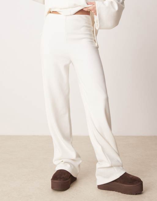 ASOS DESIGN - Pantalon large d'ensemble en tissu doux - Blanc hivernal, 4 de 5