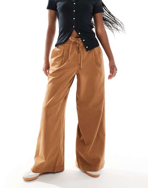 ASOS DESIGN - Pantalon large doux - Caramel délavé - view 1