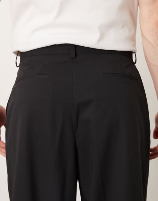 ASOS DESIGN - Pantalon large élégant à pinces en laine mélangée de qualité supérieure - Noir, 5 de 5