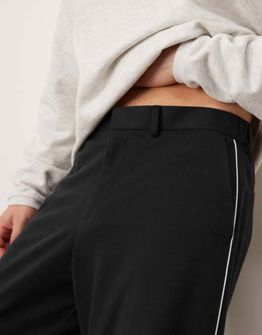 ASOS DESIGN - Pantalon large élégant avec liseré latéral - Noir, 4 de 5
