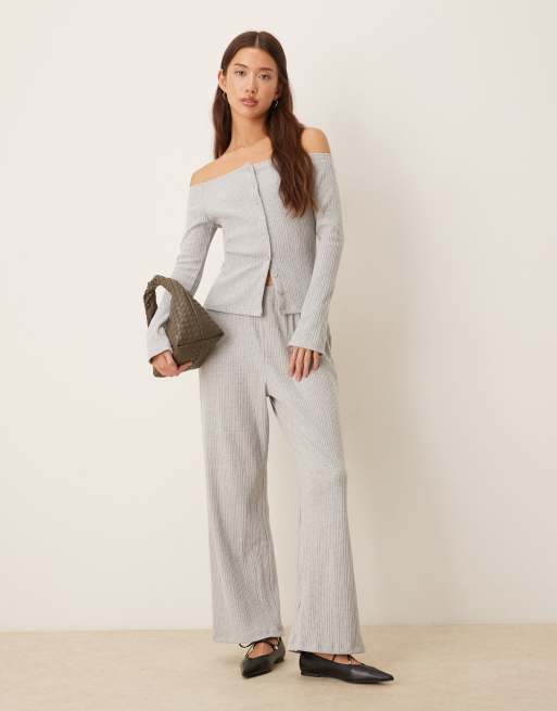 ASOS DESIGN - Pantalon large en maille côtelée brossée ultra-douce
