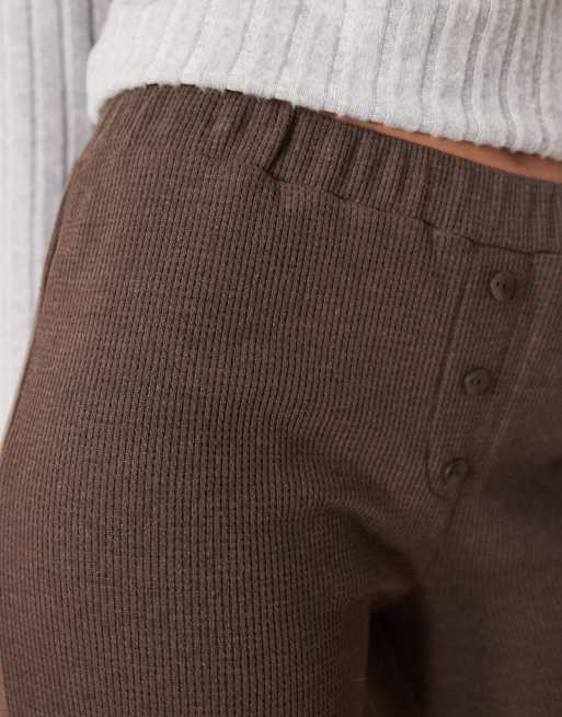 ASOS DESIGN - Pantalon large en tissu gaufré avec taille boxer - Marron, 3 de 5