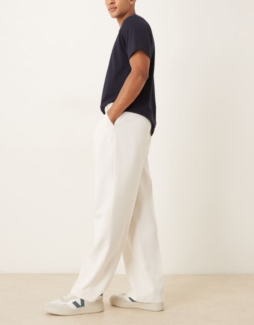 ASOS DESIGN - Pantalon large habillé à pinces - Blanc, 3 de 5