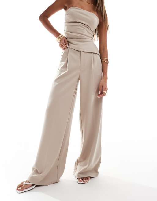 ASOS DESIGN - Pantalon large habillé d'ensemble - Taupe, 3 de 5