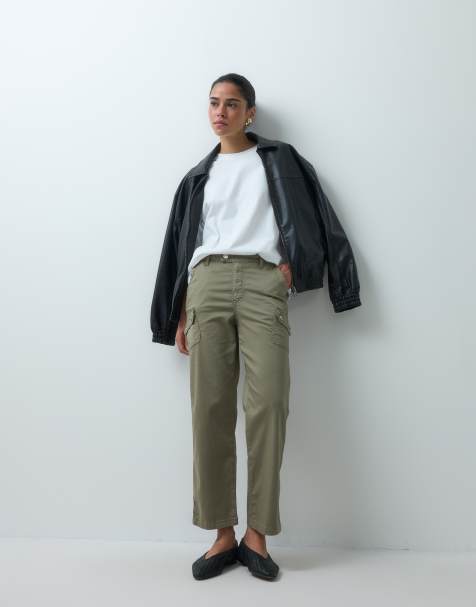ASOS DESIGN - Pantalon longueur fantaisie avec poches cargo - Kaki - view 1