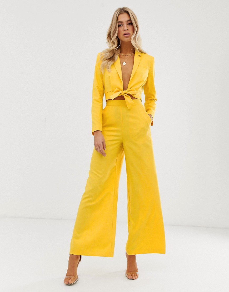 ASOS DESIGN - Pantalon met extreem hoge taille-Geel