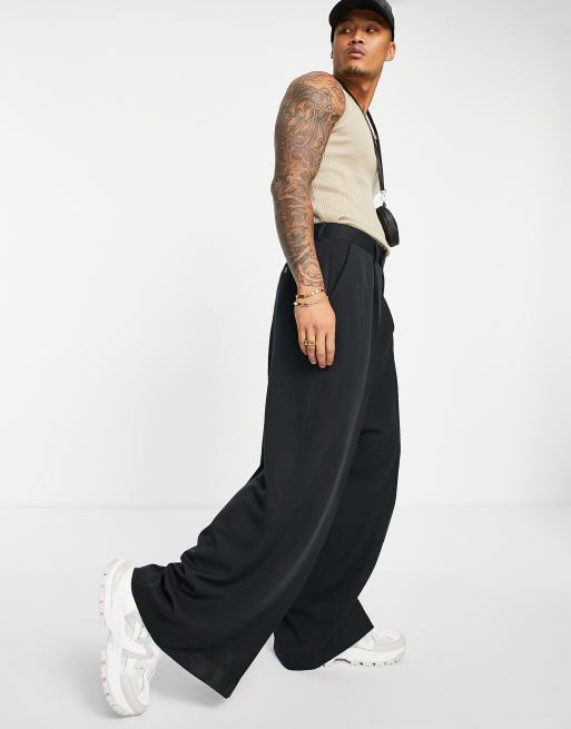 ASOS DESIGN - Pantalon met extreem wijde pijpen in zwart