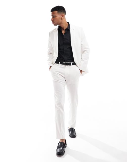 ASOS DESIGN - Pantalon met rechte pasvorm in wit, 2 van 5