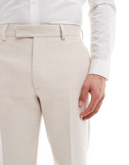 ASOS DESIGN - Pantalon met rechte pijpen van wolmix in stone mandensteek, 4 van 5