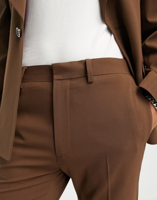 ASOS DESIGN - Pantalon met uitlopende pijpen in bruin, 3 van 5