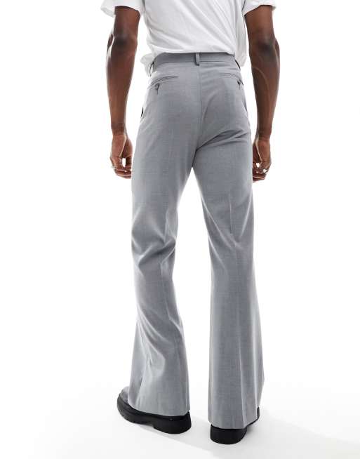ASOS DESIGN - Pantalon met vintage flared pijpen in lichtgrijs, 5 van 5