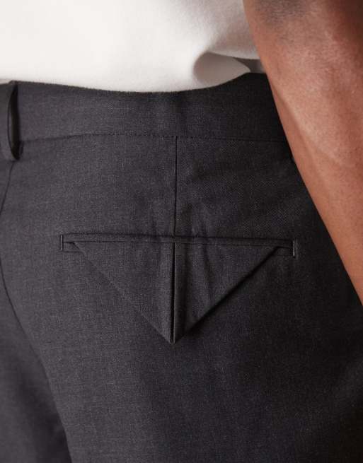 ASOS DESIGN - Pantalon met wijde pijpen in antracietgrijs