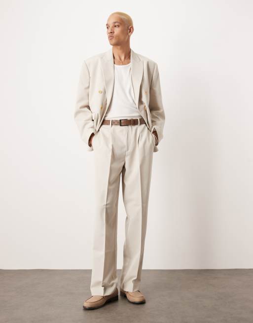 ASOS DESIGN - Pantalon de costume large - Galet