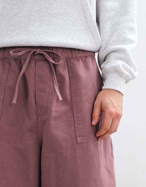 ASOS DESIGN pantalon oversize ample couleur rouille à taille élastiquée, 3 de 5