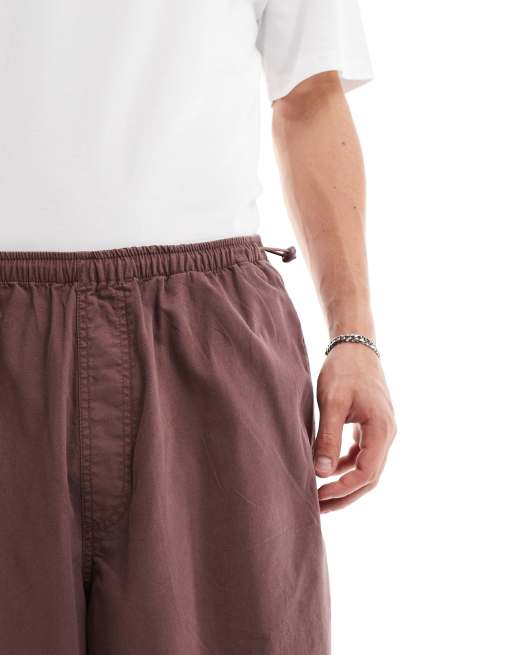 ASOS DESIGN - Pantalon oversize baggy style parachute - Marron délavé , 4 de 5