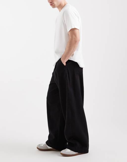 ASOS DESIGN - Pantalon oversize coupe baggy à pinces - Noir, 3 de 5